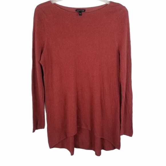 Dark Mauve Pink 100% Organic Linen Tunic. Sz L. - Picture 1 of 11